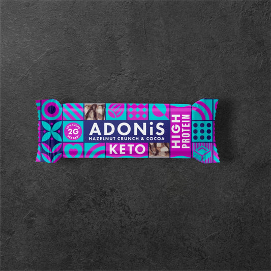 ADONIS – Barres Céto Noisettes & Cacao – Hyperprotéiné - 45g