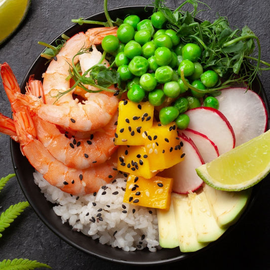 Poke bowl crevettes vapeur