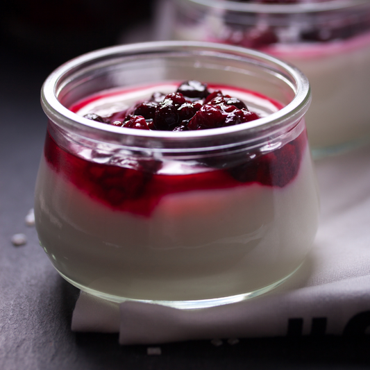 Panna cotta vanille bourbon, fruits rouges