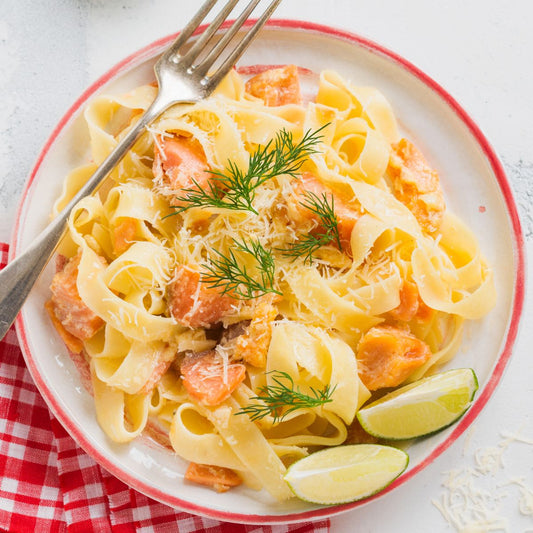 Tagliatelles fraîches, sauce au saumon fumé