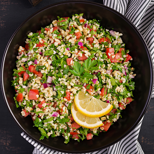 Taboulé aux légumes, huile d'olive et citron